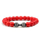 Natürliches Vulkansteinarmband Herren Matt