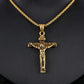 Colar de aço inoxidável da cruz de Jesus para homens