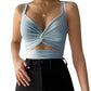 Damen V-Ausschnitt Twist Knot