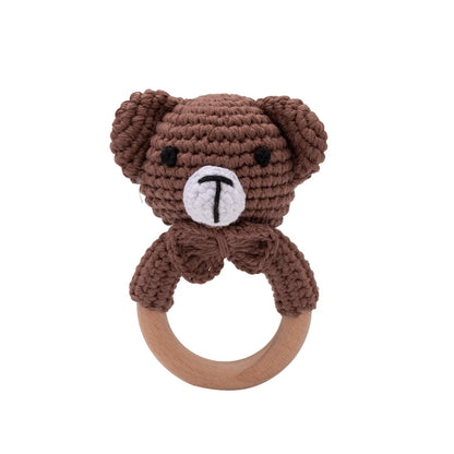 Brinquedo de  Crochet animal de urso chocalho